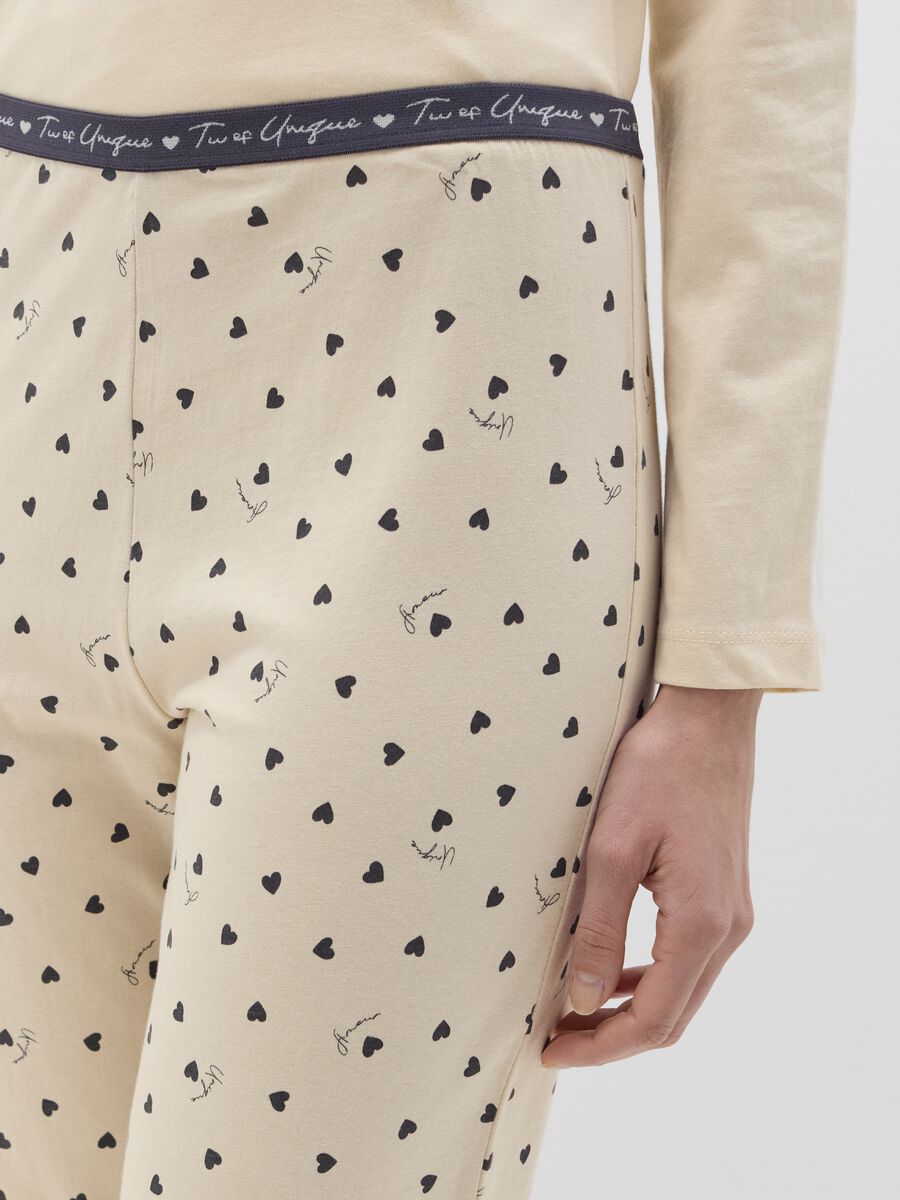 Pyjama bottoms with hearts and contrasting elastic_2