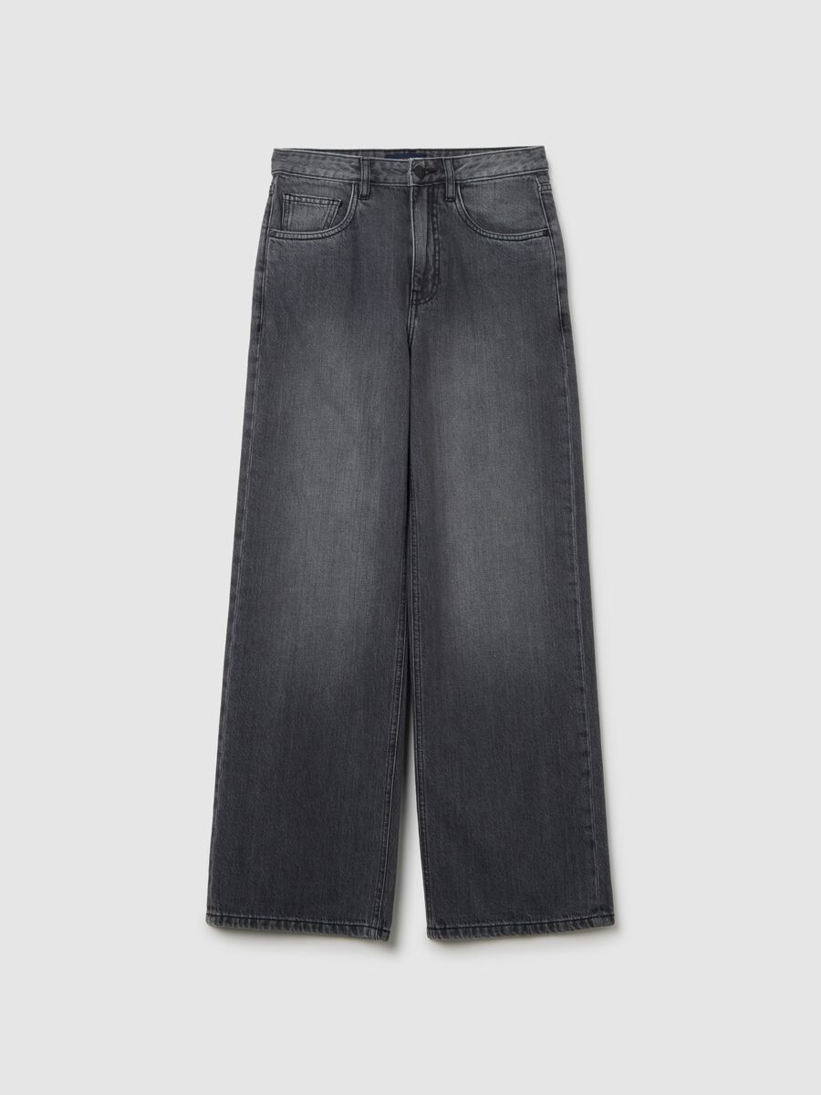 Grey Regular Fit Pure Cotton Denim Trousers_4