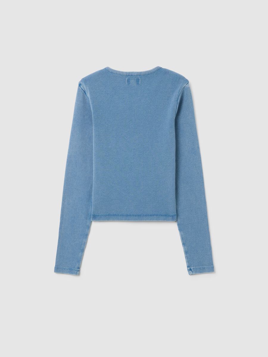 Girls' Blue Stretch Cotton Regular Fit Top_4