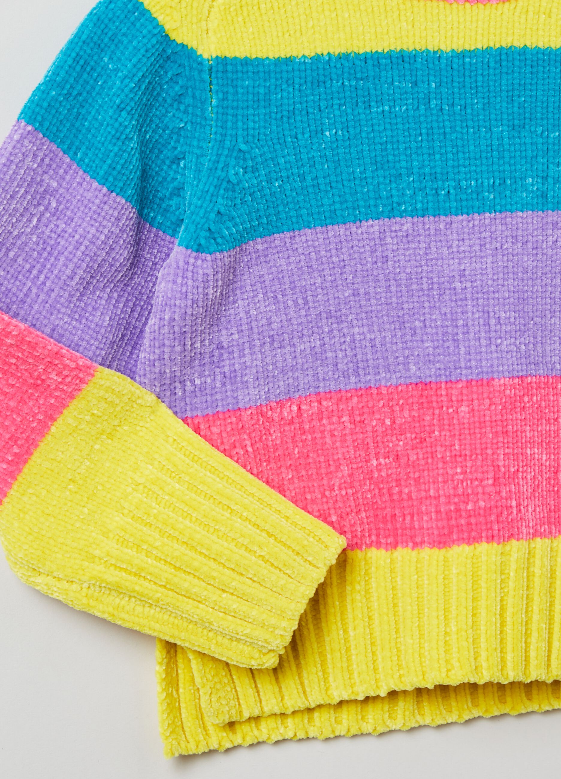 Pullover in ciniglia con fantasia a righe _2