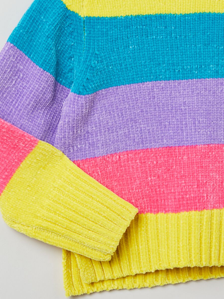 Pullover in ciniglia con fantasia a righe _2