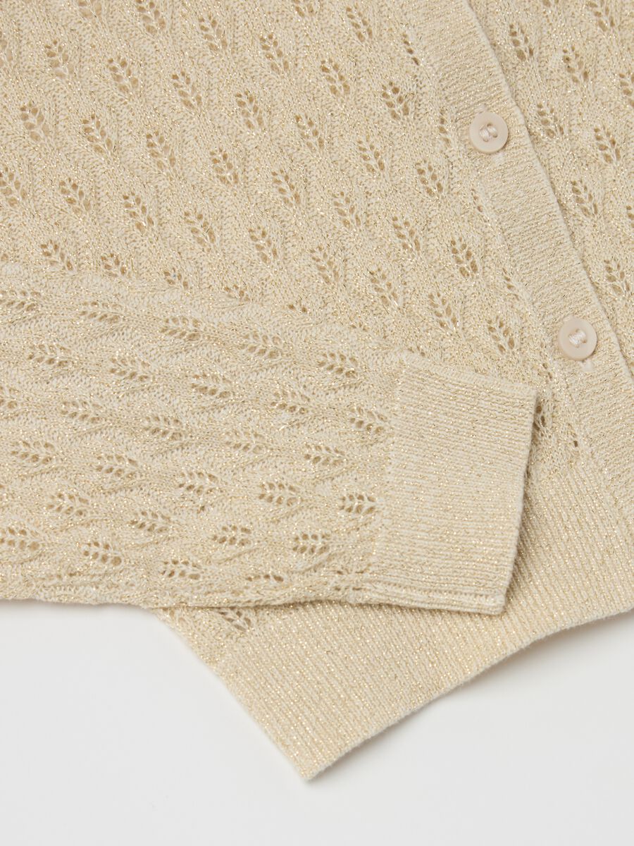 Cardigan with openwork design lurex_3