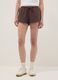 Regular-fit brown cotton-blend shorts with drawstring_1