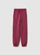 Girls' purple regular fit cotton trousers_0