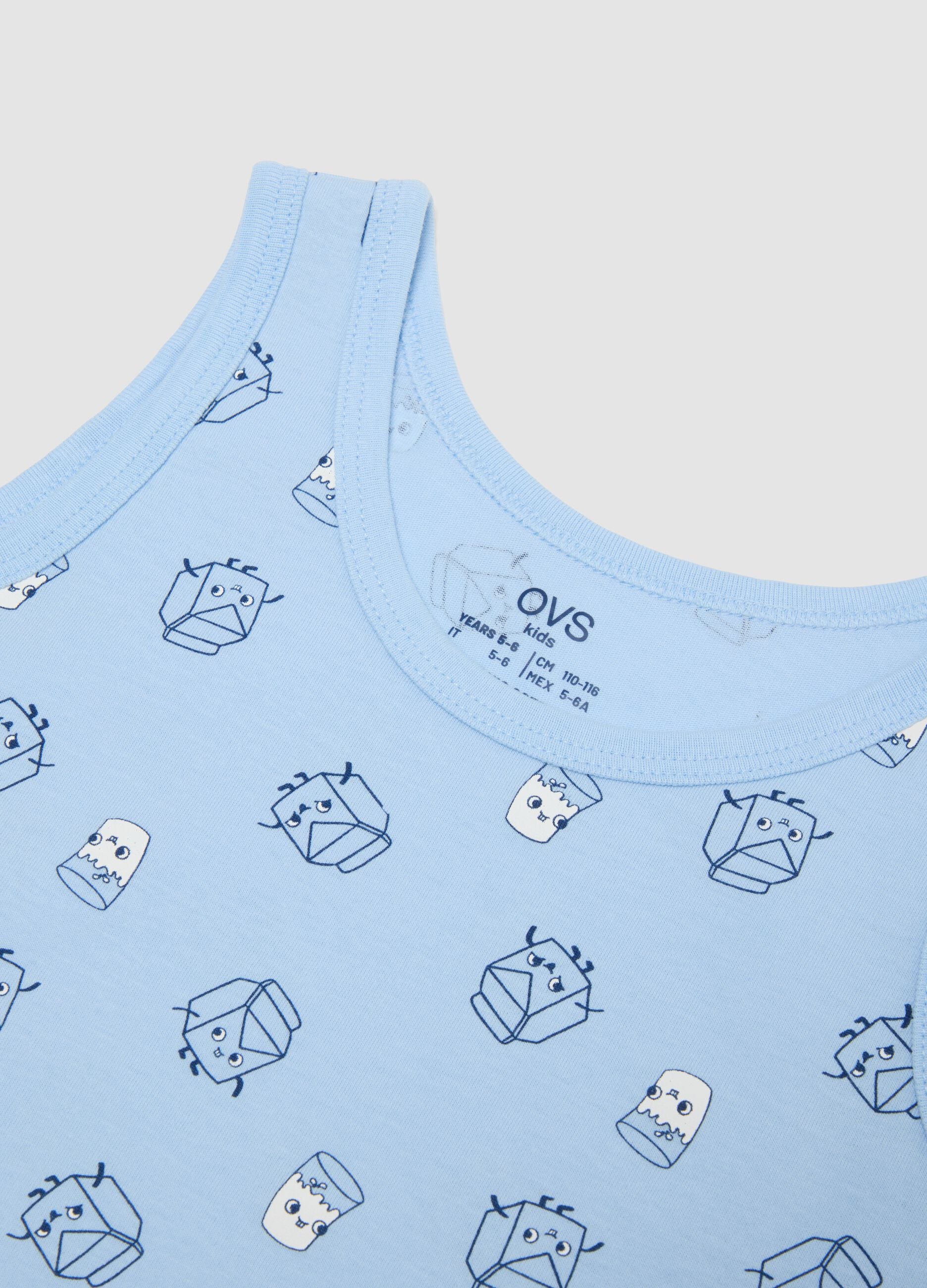 2-pack of blue and light blue organic cotton regular-fit vests for boys
