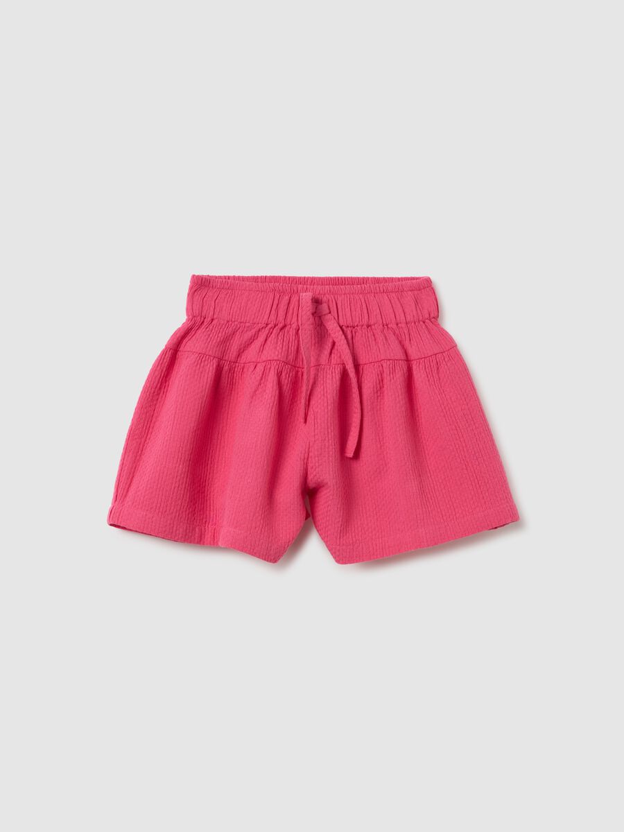 Baby girl shorts in pure pink cotton regular fit_0