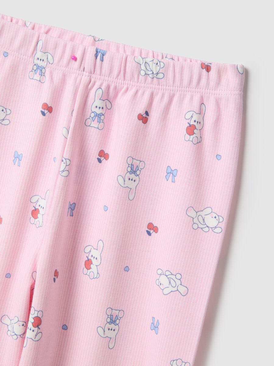Pink pure cotton girl's pyjamas, regular fit with print_2
