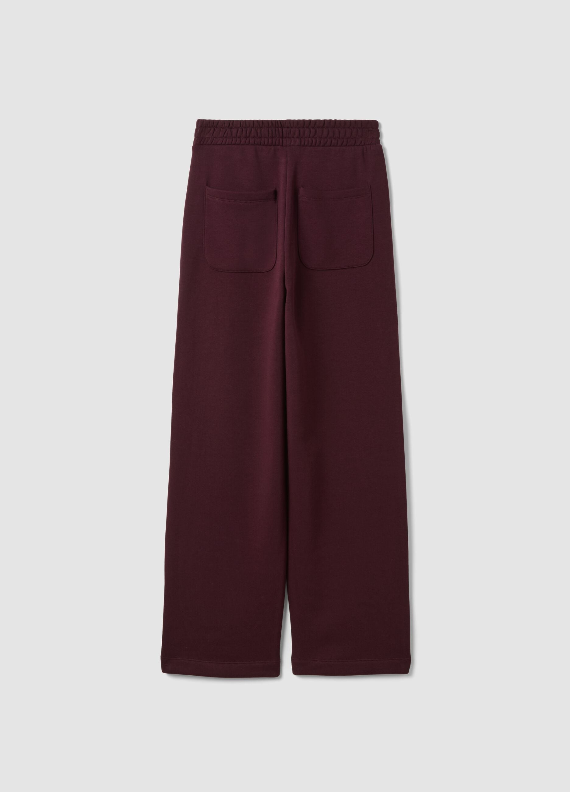 Purple cotton-blend straight-fit trousers