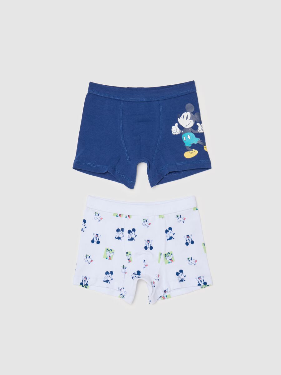 Two-pack boxer shorts in stretch cotton with Mickey Mouse print_0
