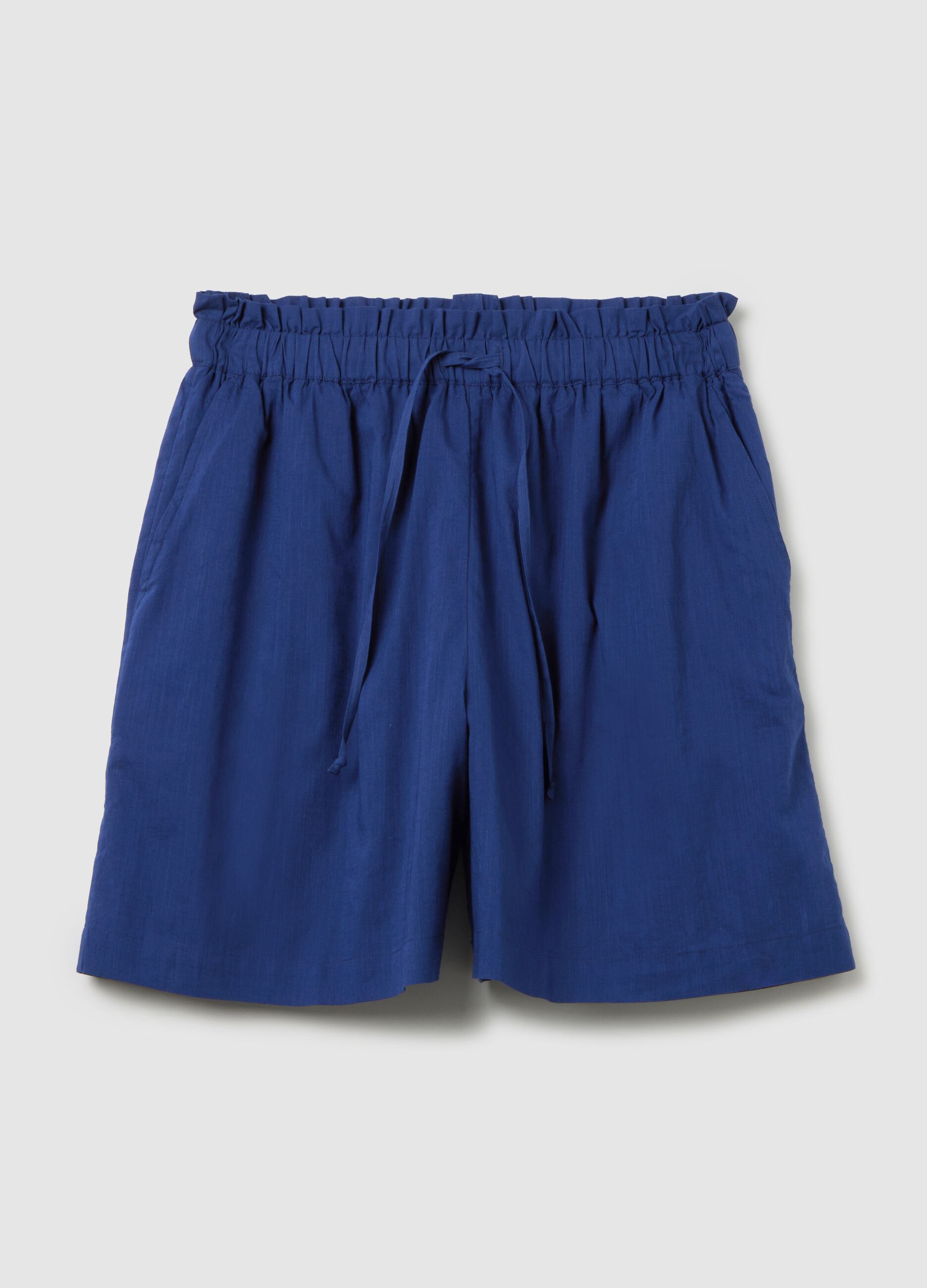 Women’s blue shorts in 100% cotton with regular fit