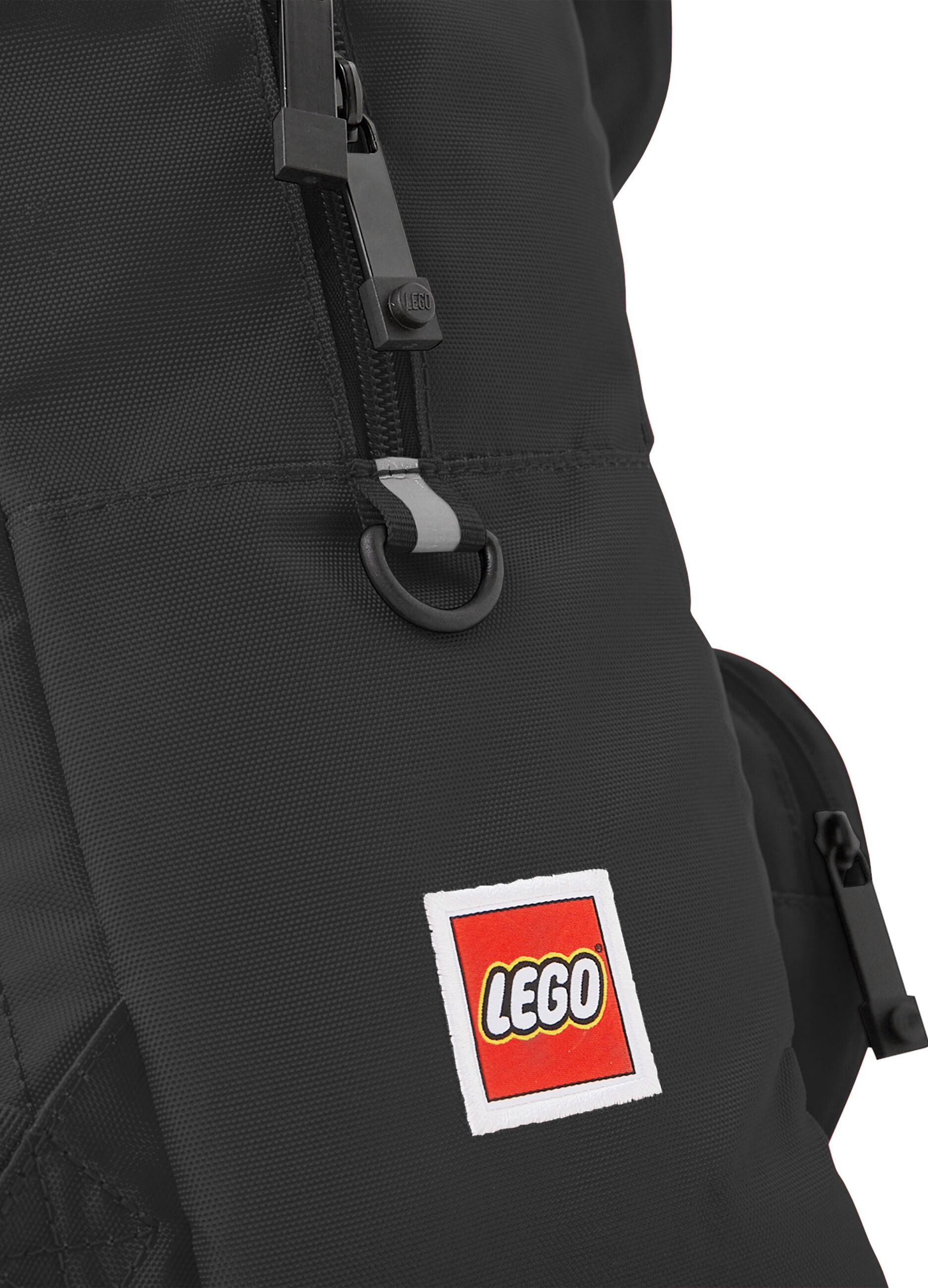 Zaino nero con tasche frontali rotonde