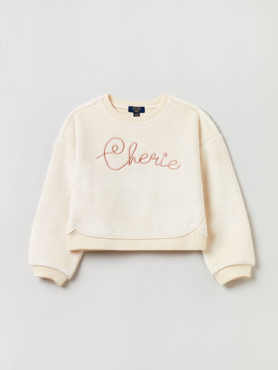 Felpa in velour con ricamo lurex_0
