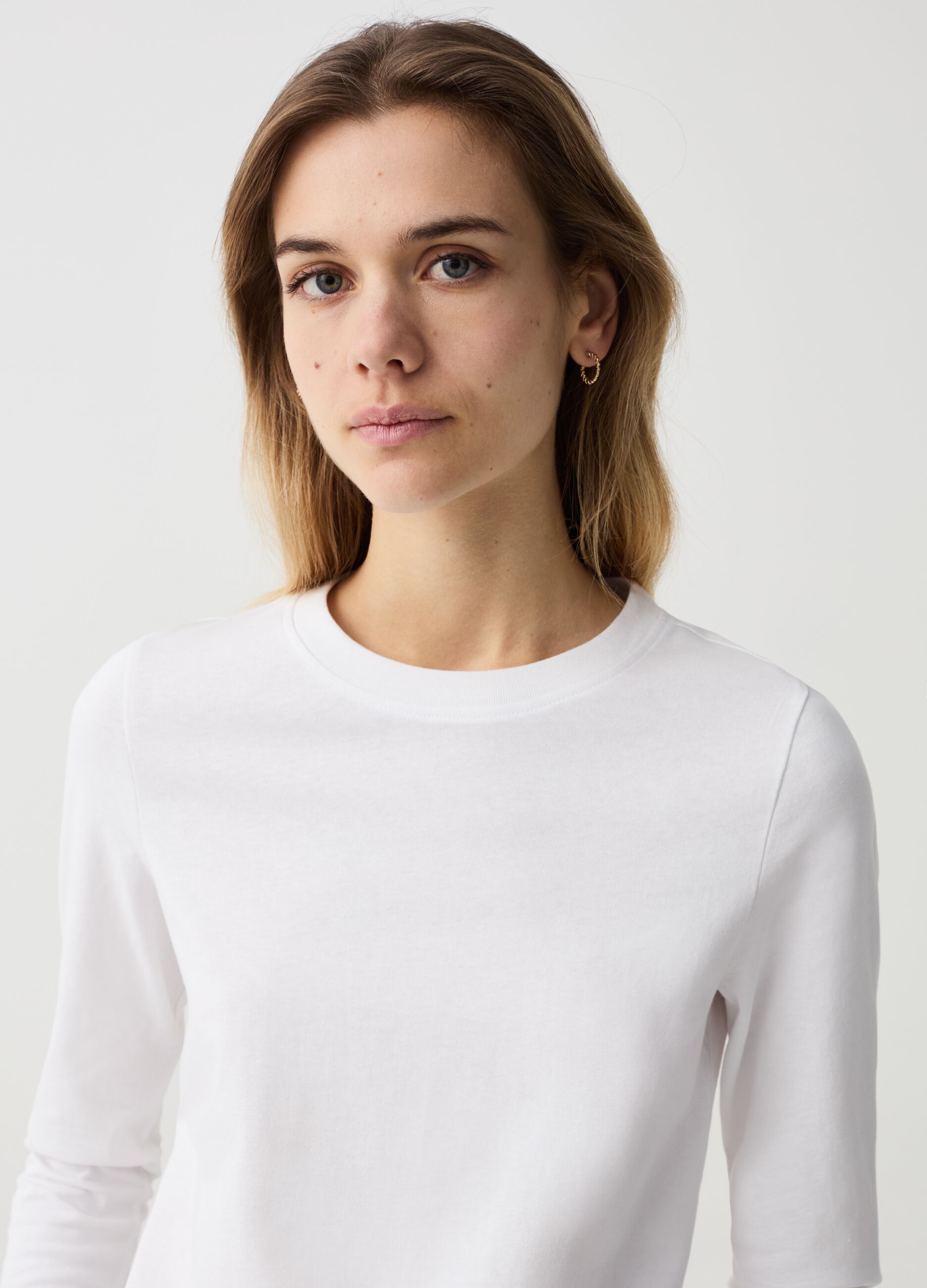T-shirt Essential in cotone a maniche lunghe