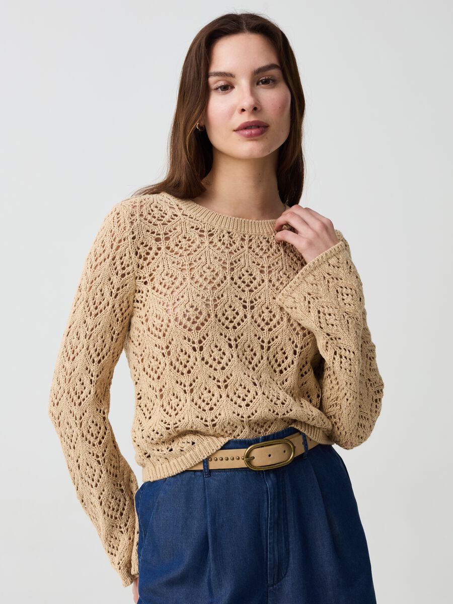 Crochet top with long sleeves_0