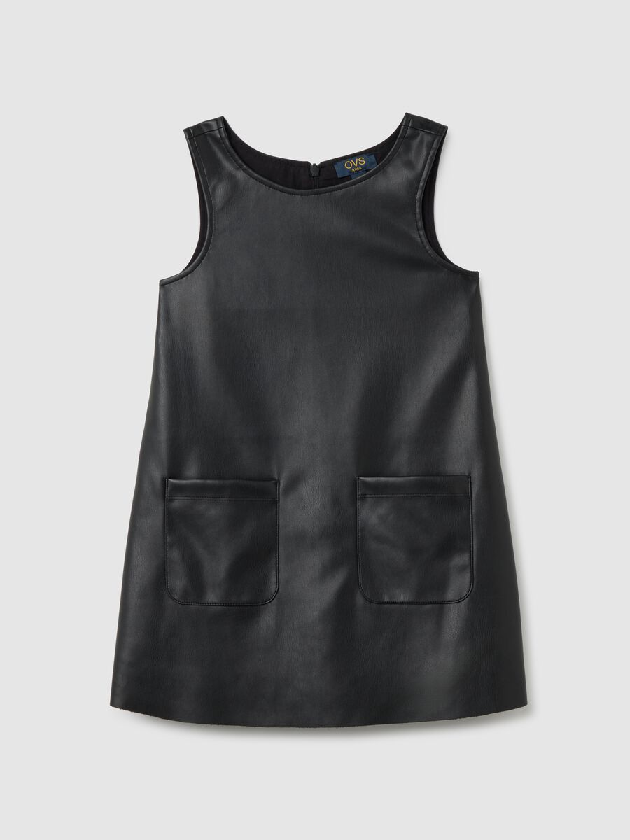 Black regular fit girls' dress_0