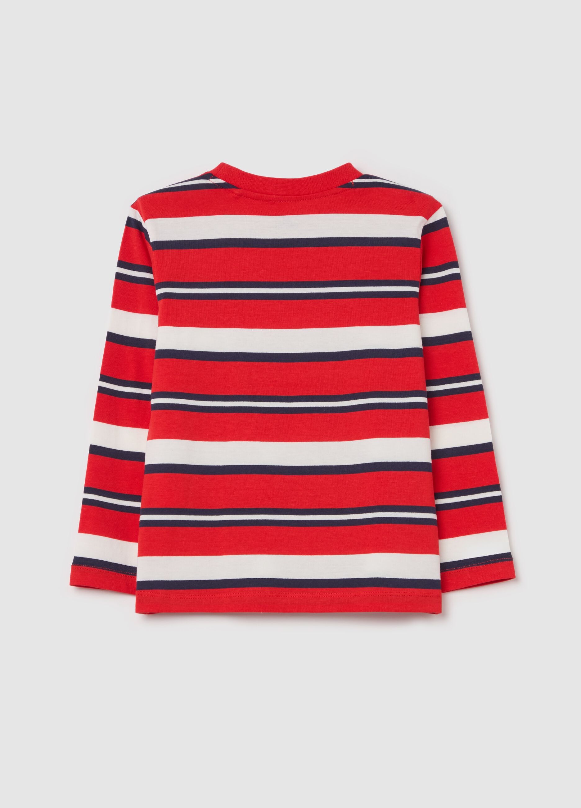 T-shirt a maniche lunghe in cotone a righe 