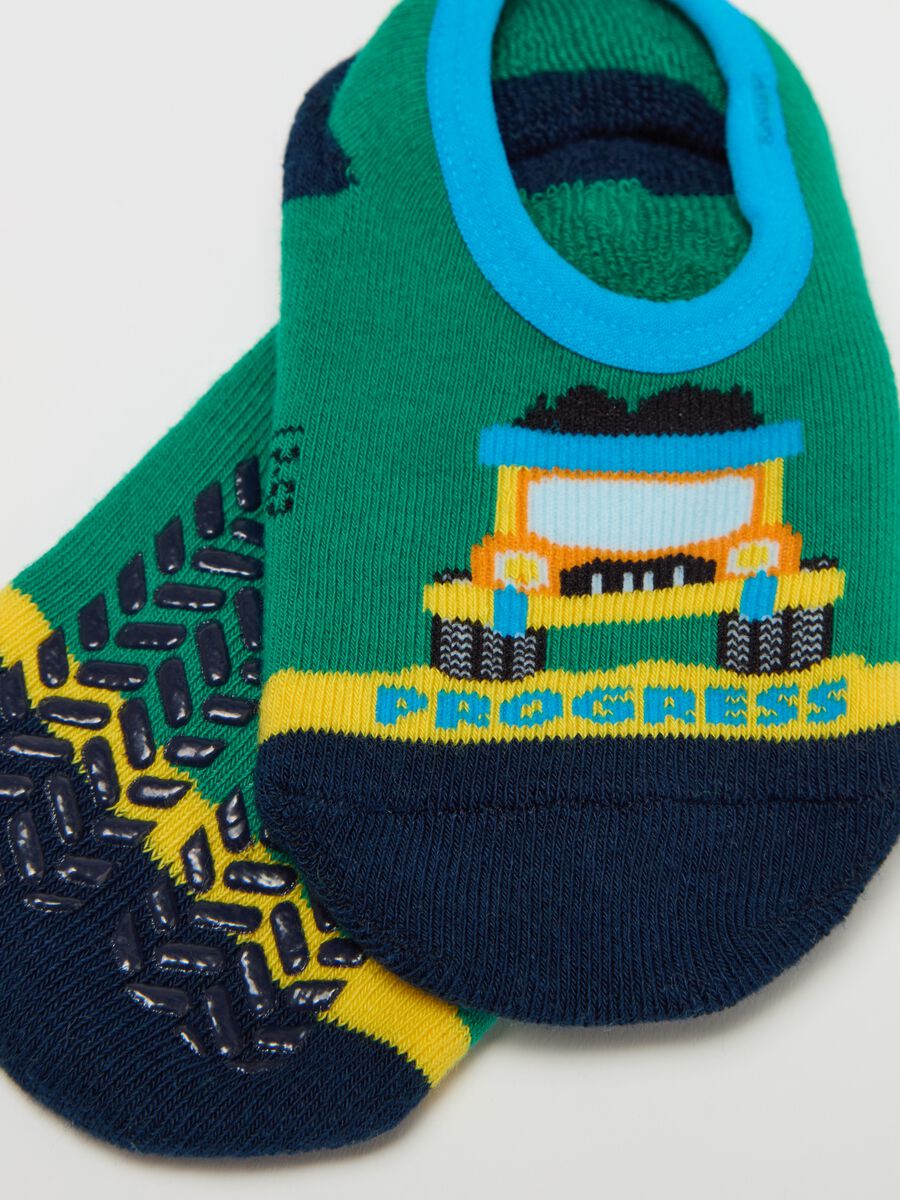 Slipper socks with work machinery design_2