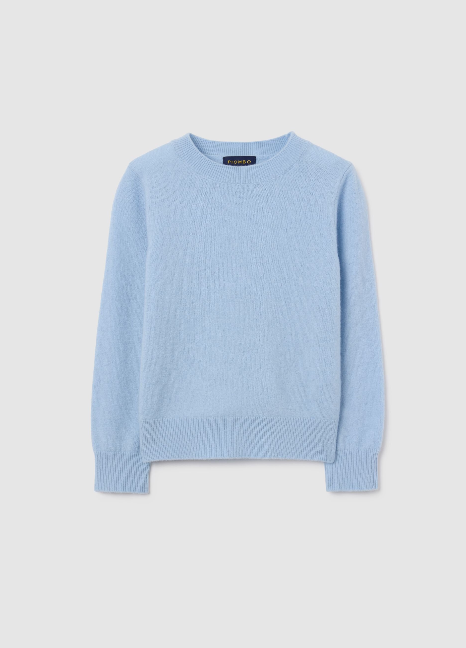 Girls' pure wool blue pullover regular fit