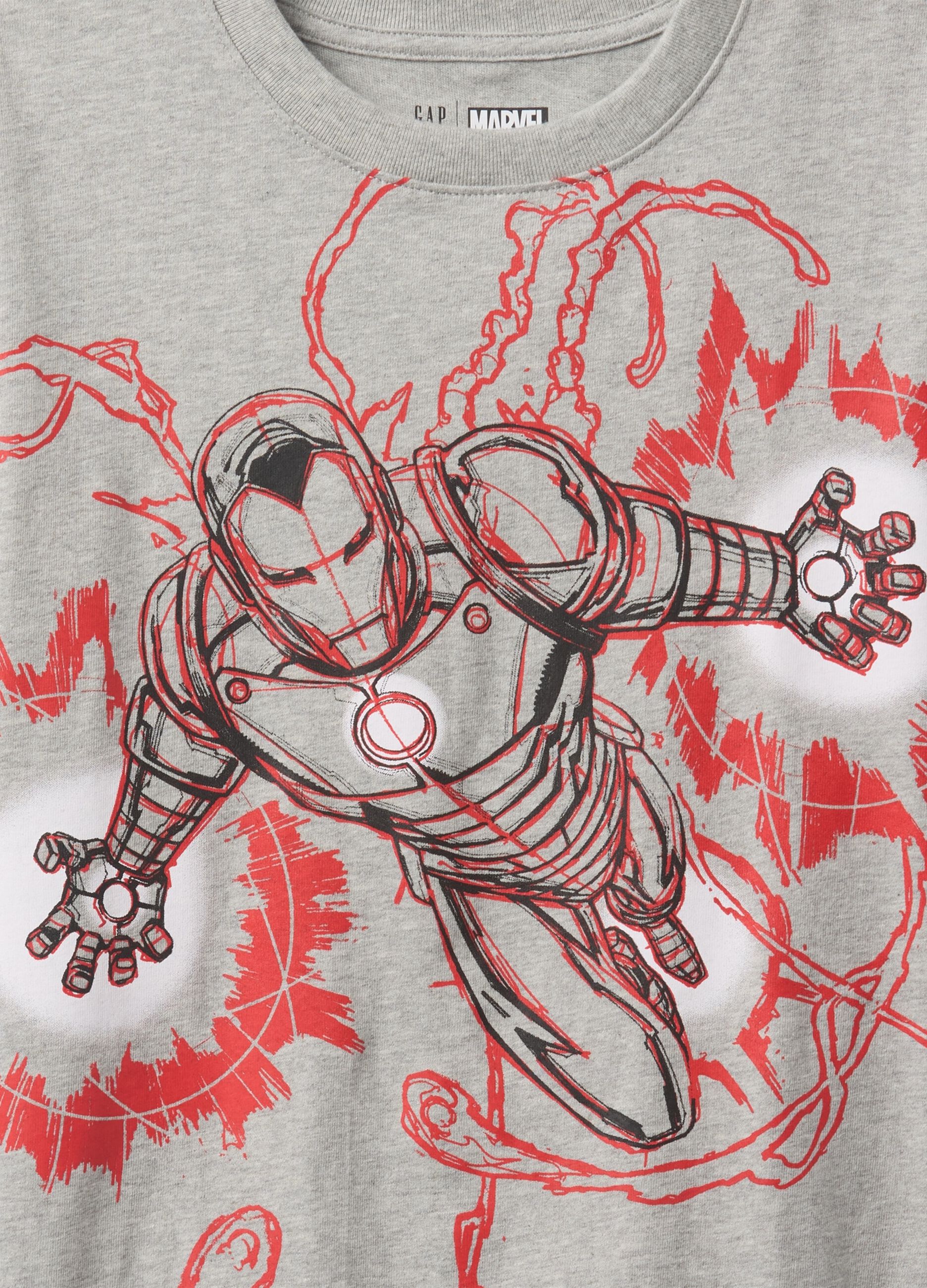 Grey short sleeve T-shirt with Marvel print GAP Kids