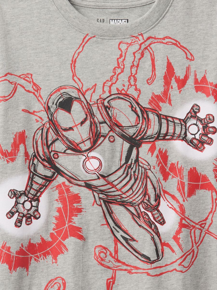 Grey short sleeve T-shirt with Marvel print GAP Kids_1