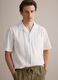 White pure organic cotton shirt with bowling collar, regular fit_0