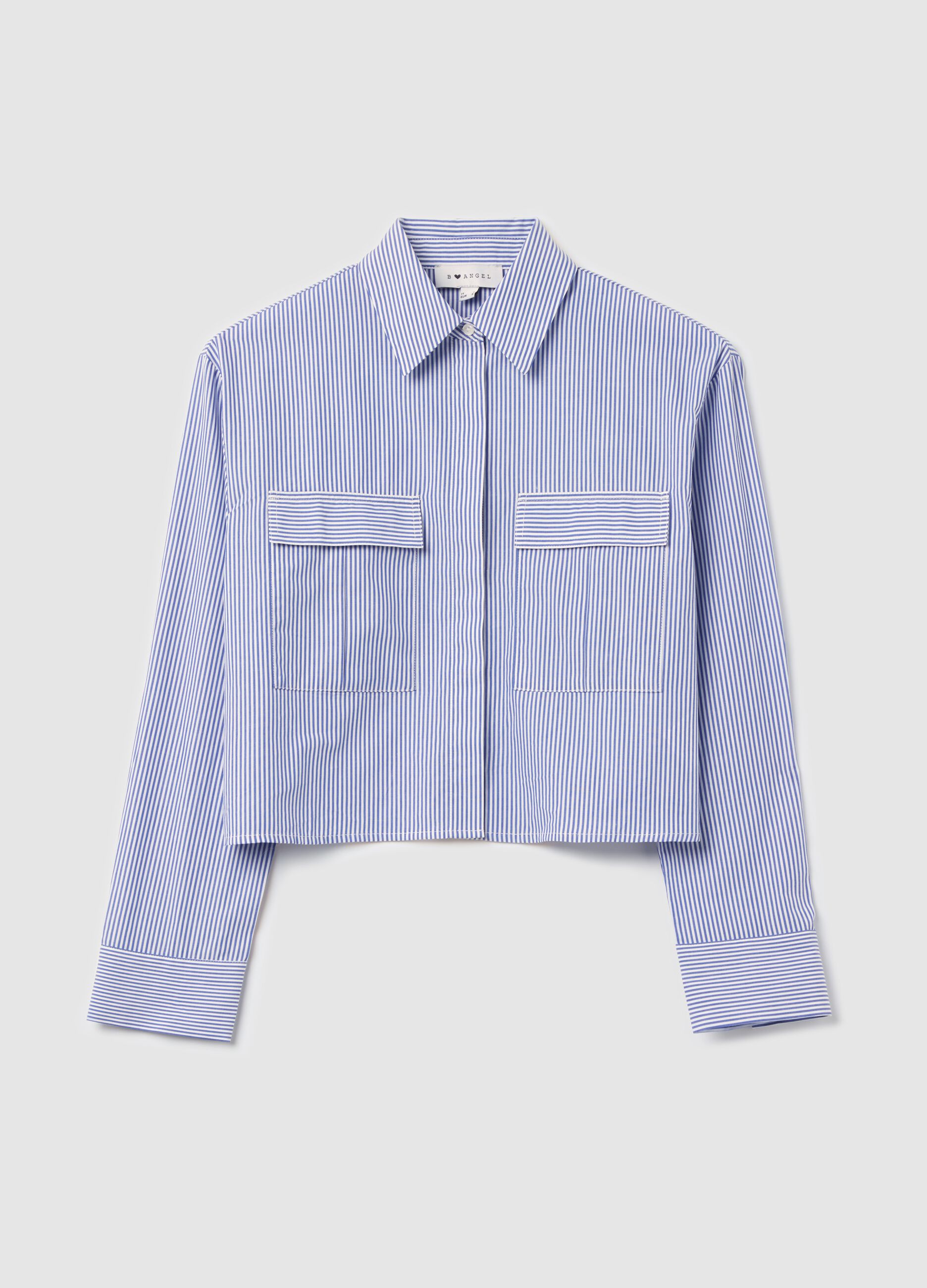 Boxy-fit shirt with thin stripes