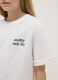 Girls' white pure cotton overfit T-shirt with lettering_2