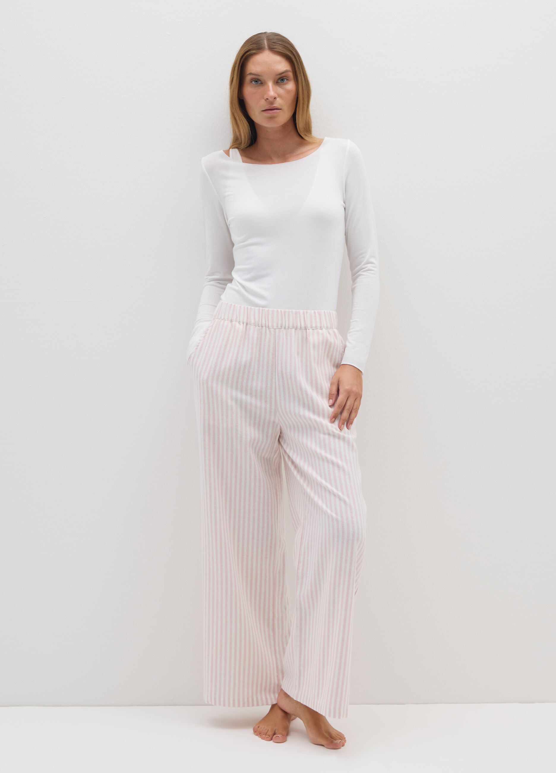 Multicoloured pure cotton regular fit pyjama trousers