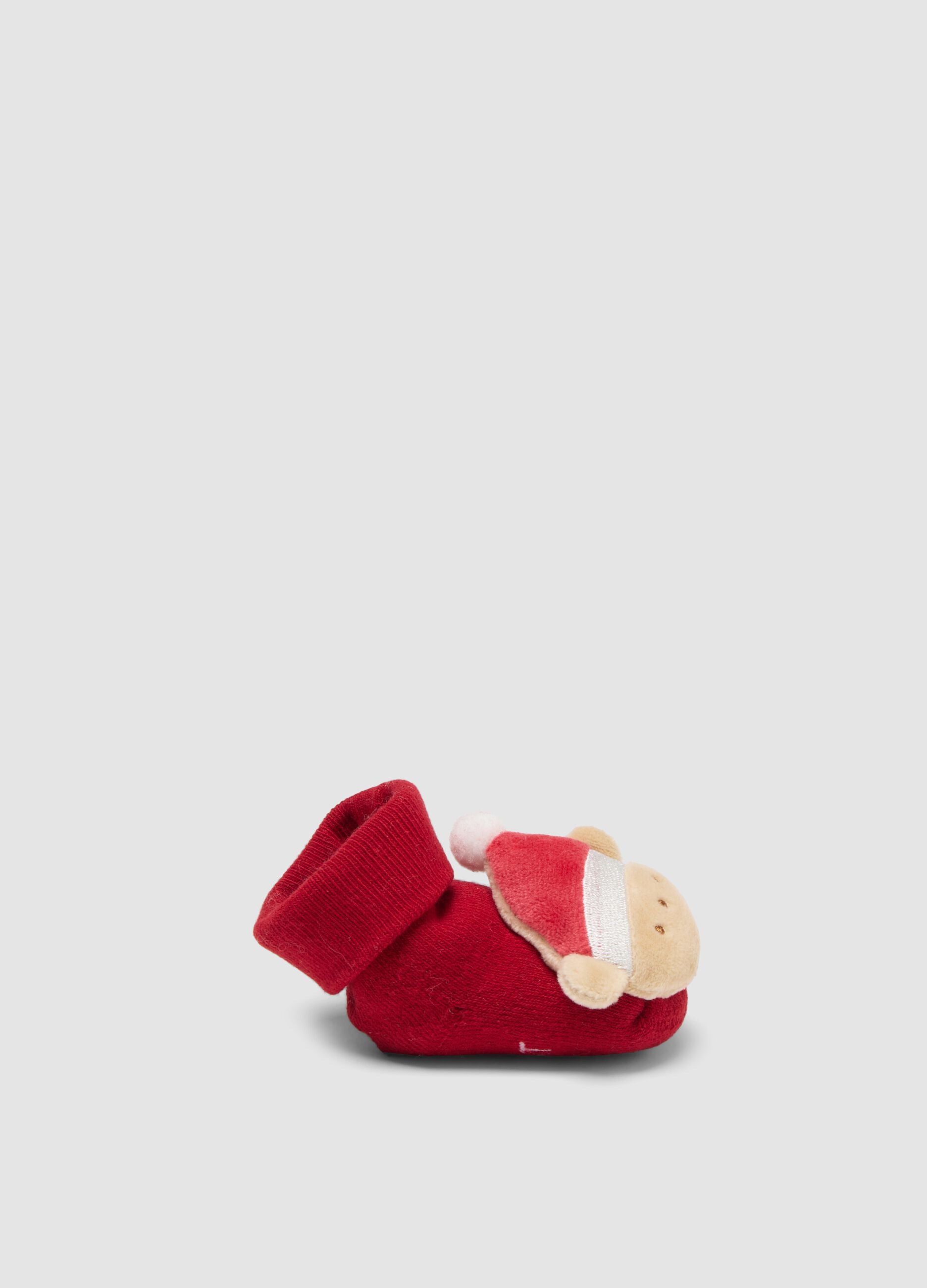 Scarpine rosse in cotone elasticizzato con applicazione
