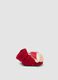 Scarpine rosse in cotone elasticizzato con applicazione_0