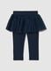 Girls' blue skirted leggings in cotton blend slim fit_0