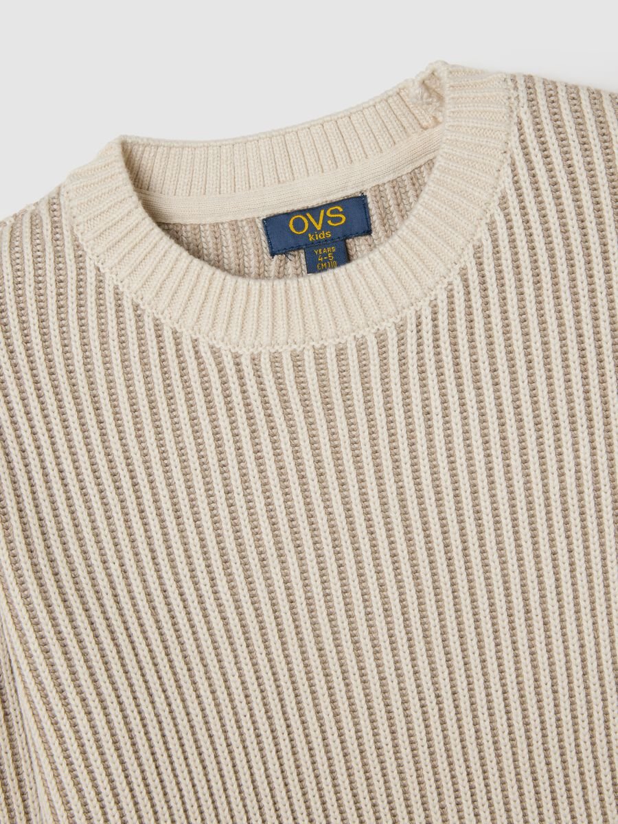 Beige Knitted Pullover_3