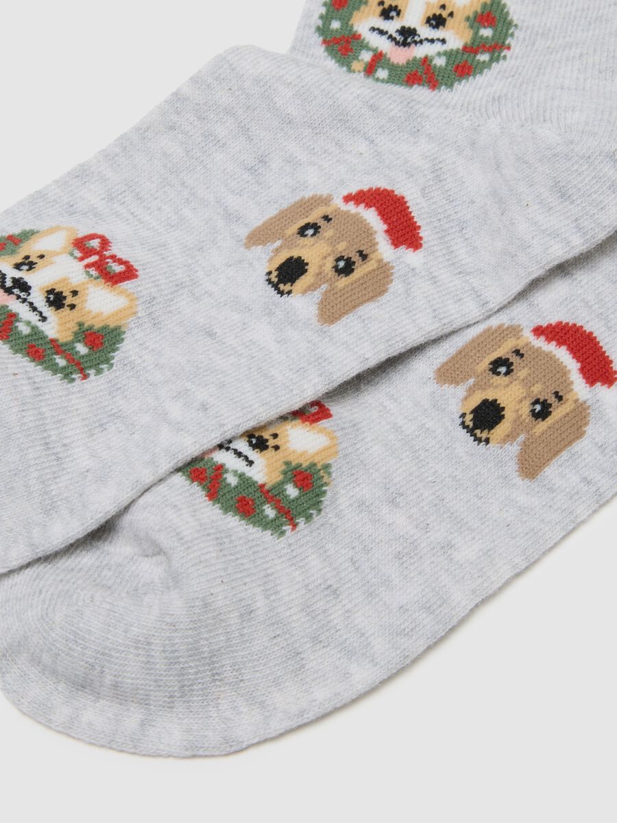 Multicolour Cotton Blend Christmas Short Socks Twin Pack_1