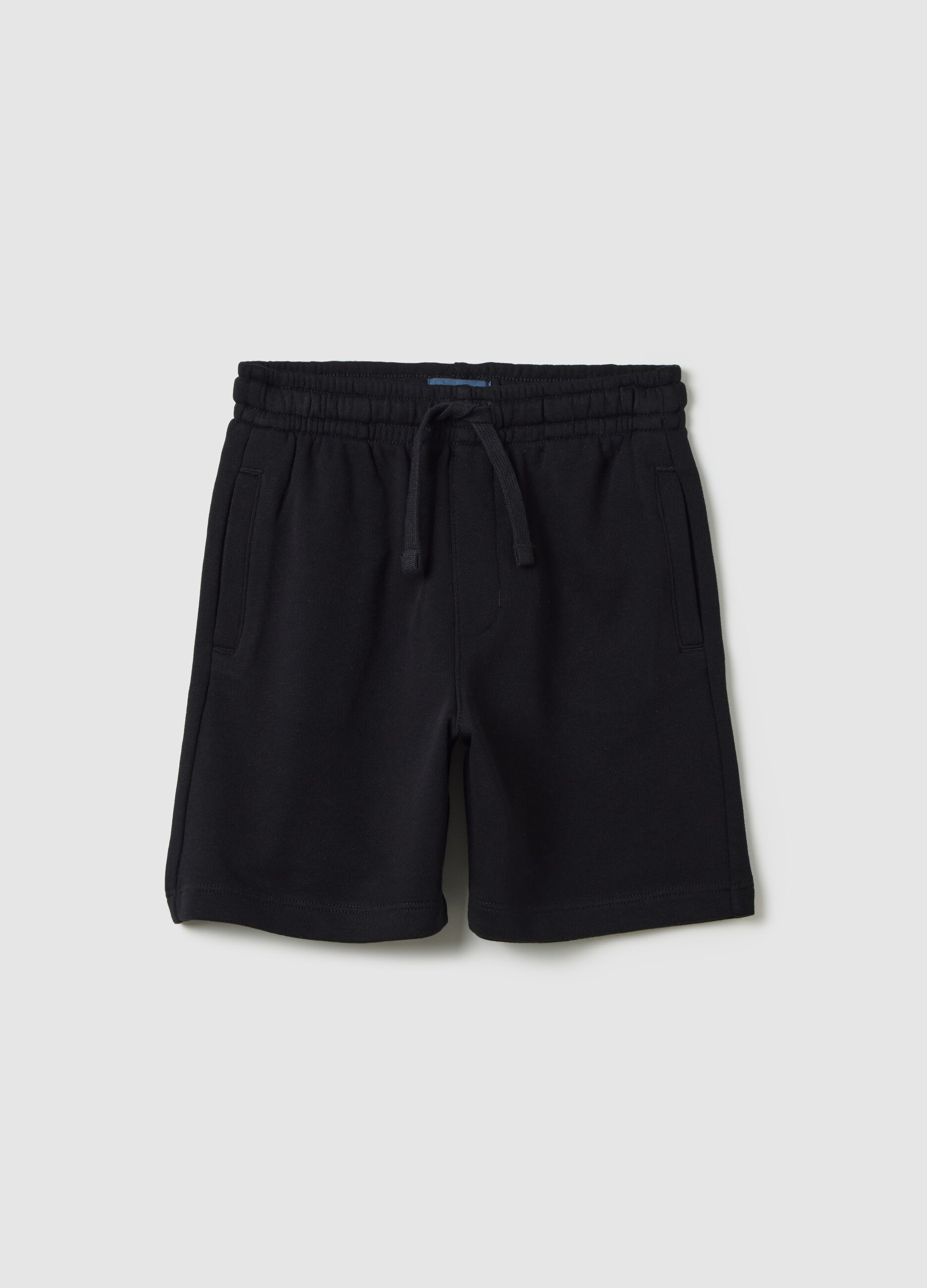 Black Cotton Shorts OVS Kids