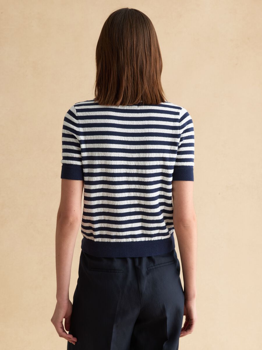 Maglione in misto cotone a righe multicolor regular fit_3