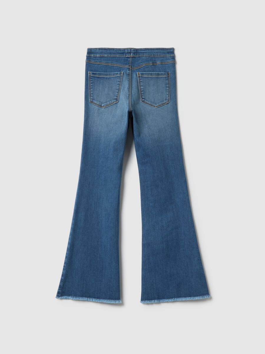 Jeggings in cotone elasticizzato blu da ragazza vestibilit&agrave; flare_4