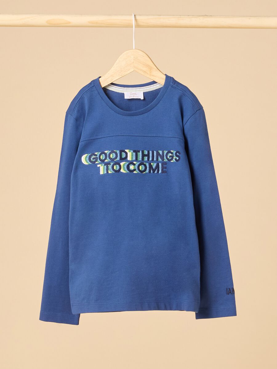 Cotton sweatshirt with embroidery_0