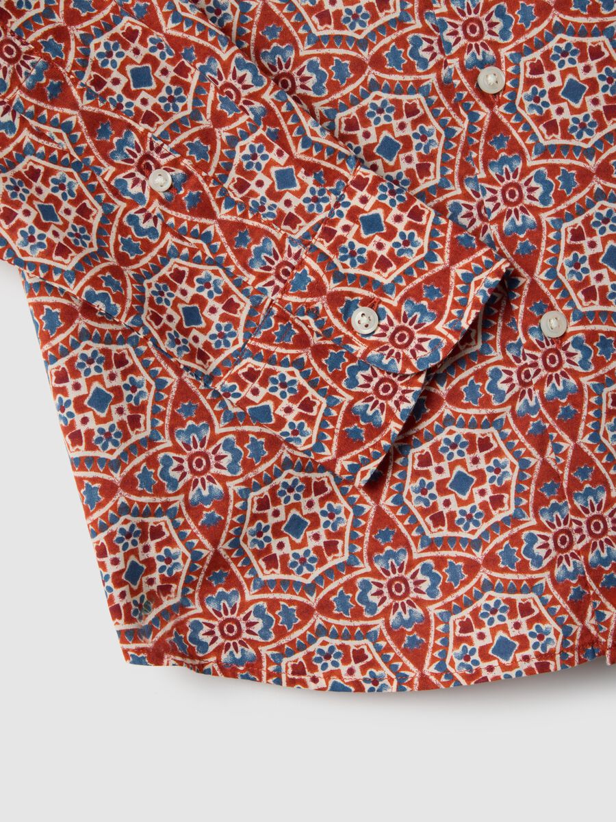 Camicia in puro cotone multicolor regular fit con fantasia_5