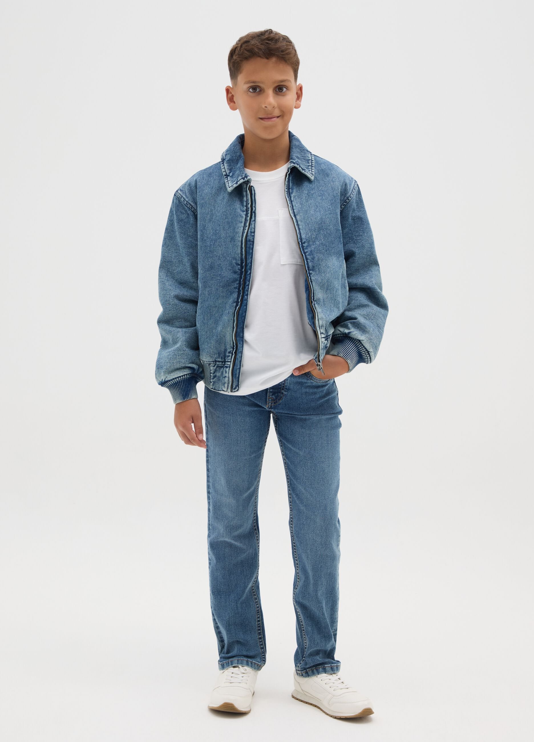 Boys' blue denim jeans regular fit