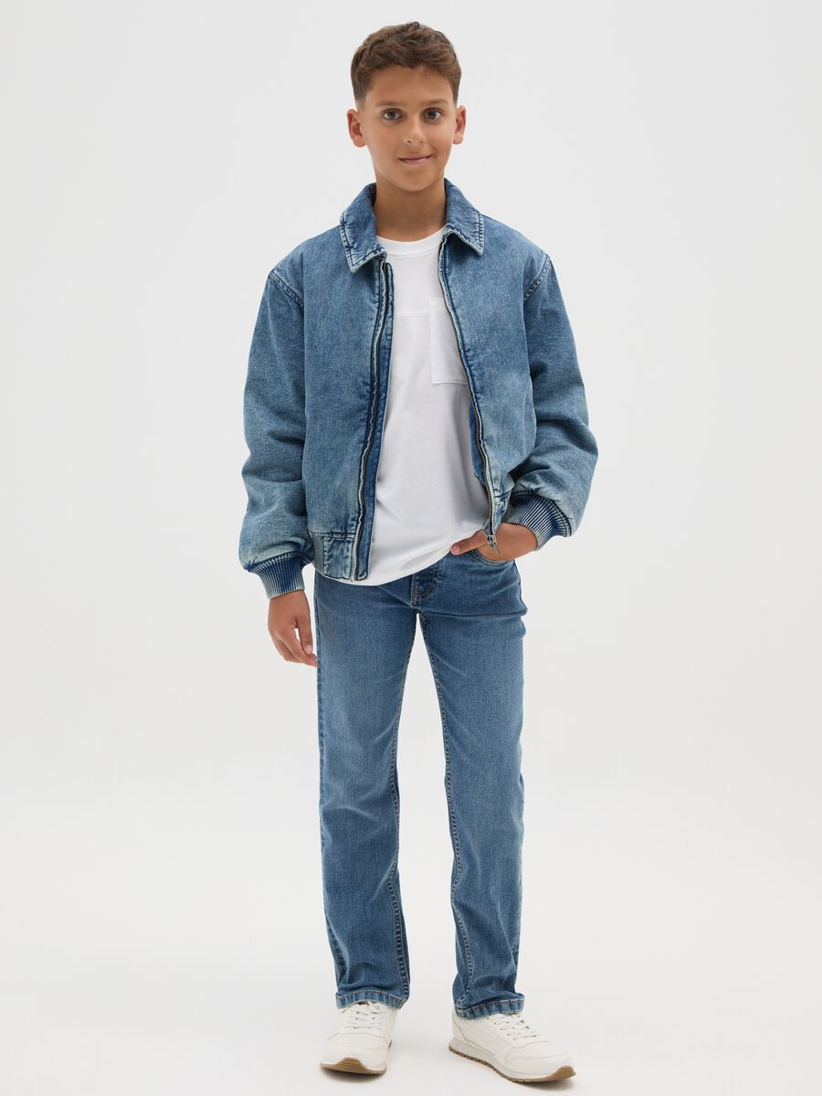 Jeans da ragazzo in denim blu regular fit_1