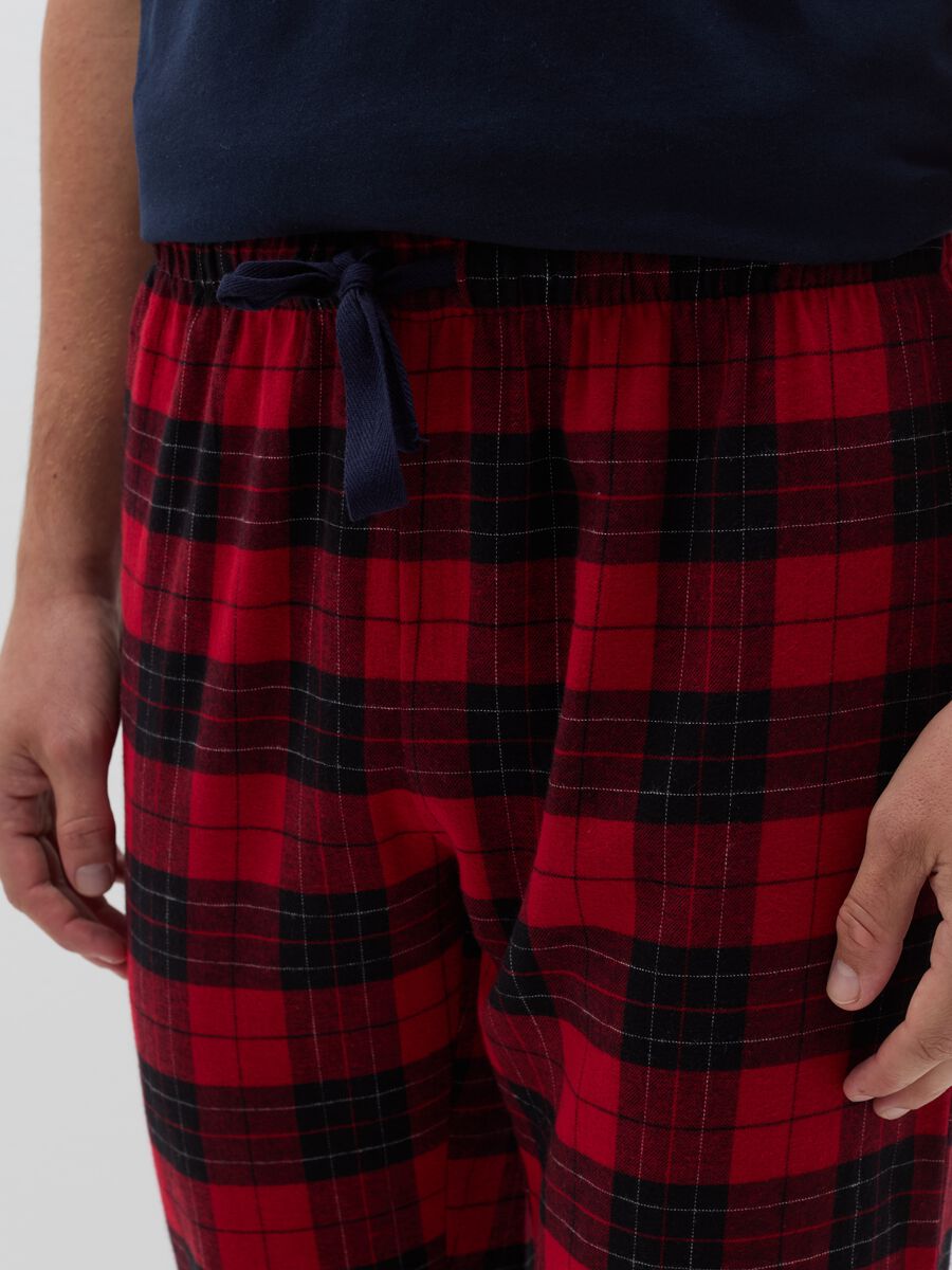 Pyjama trousers in flannel with tartan pattern_3