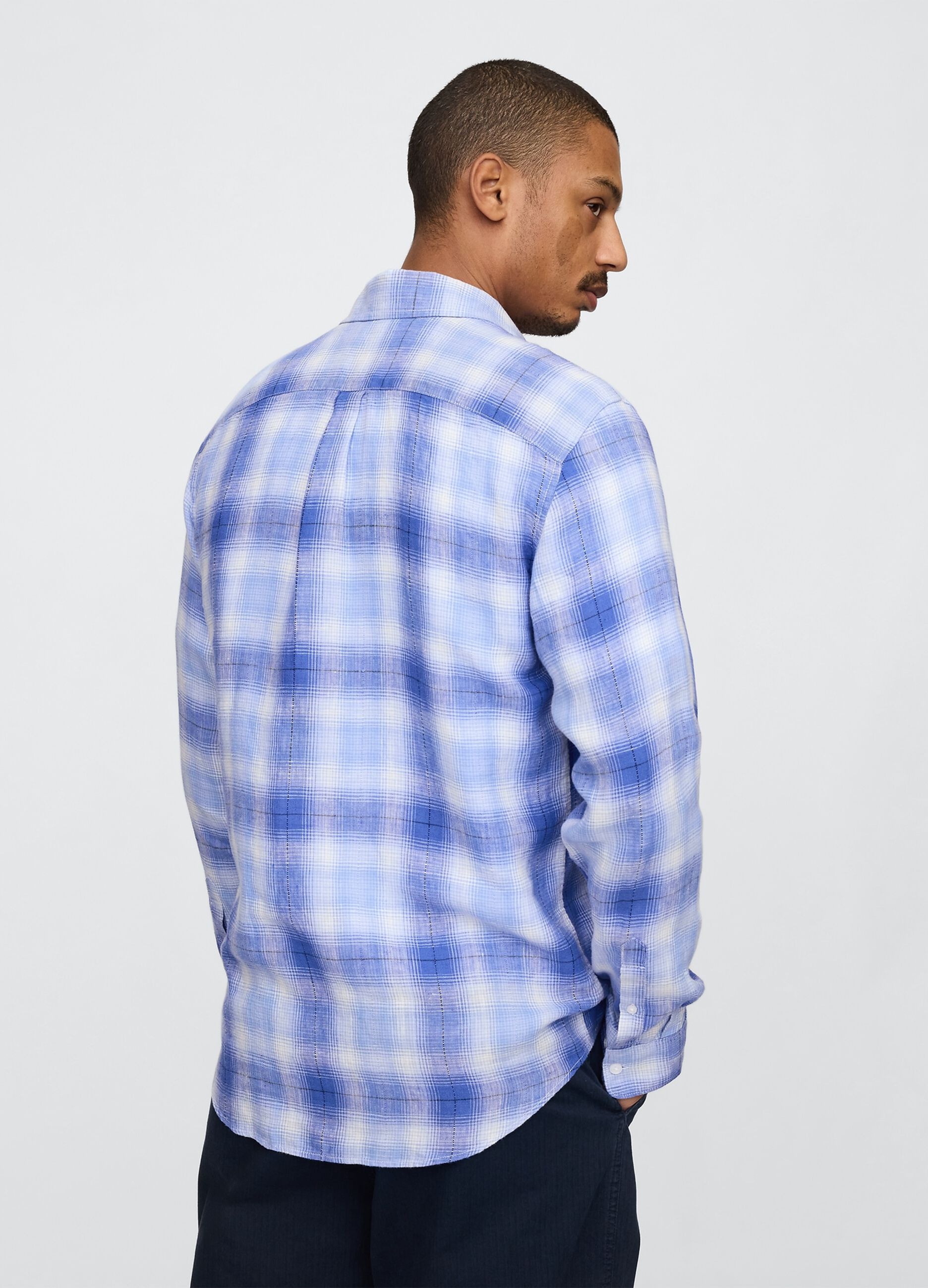 Blue Gradient Check Shirt