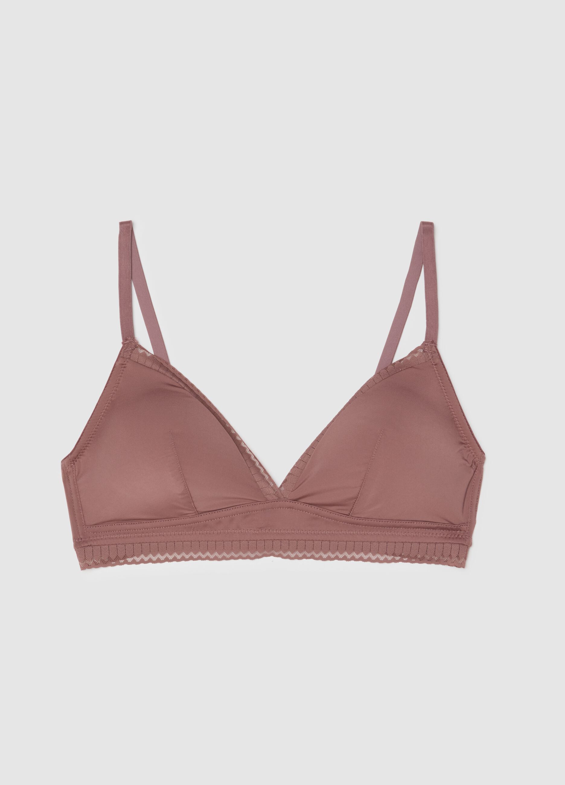 Pink triangle bra in stretch fabric