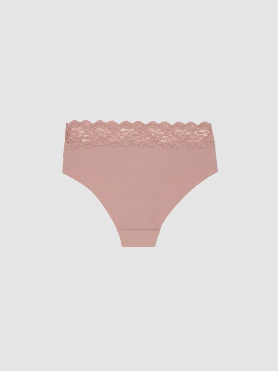 Slip rosa in microfibra elasticizzata con pizzo_5