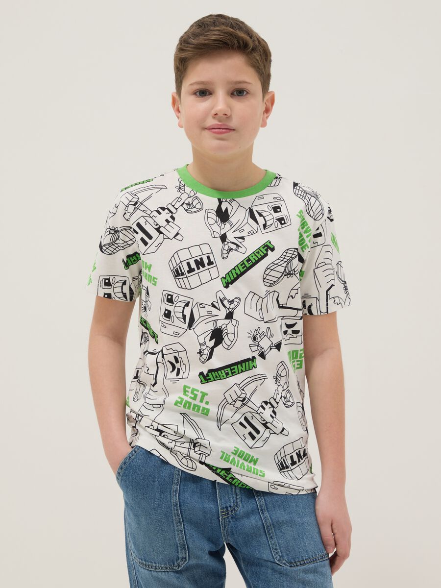 T-shirt in puro cotone multicolor da bambino regular fit con stampa_0