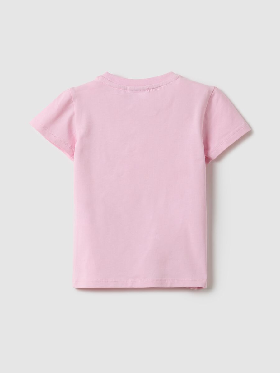 Pink girl&rsquo;s stretch cotton t-shirt with heart - regular fit_1