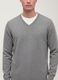 Grey V-neck jumper in viscose blend, regular fit_1