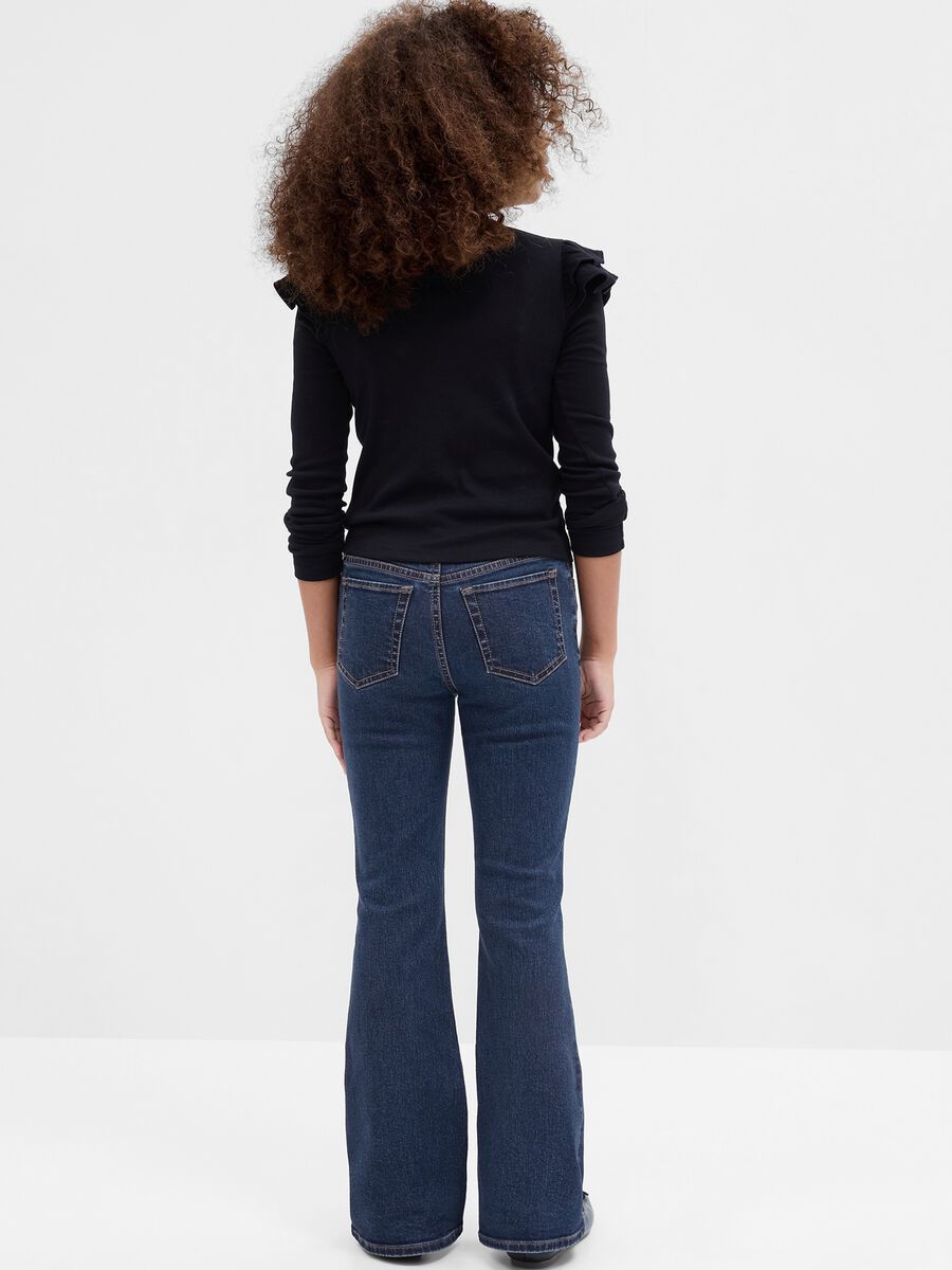 Jeans flare fit con strass_1