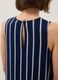 Sleeveless pure viscose multicolour striped dress, regular fit_3