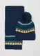 Multicolour children's scarf and hat set with pompom_0